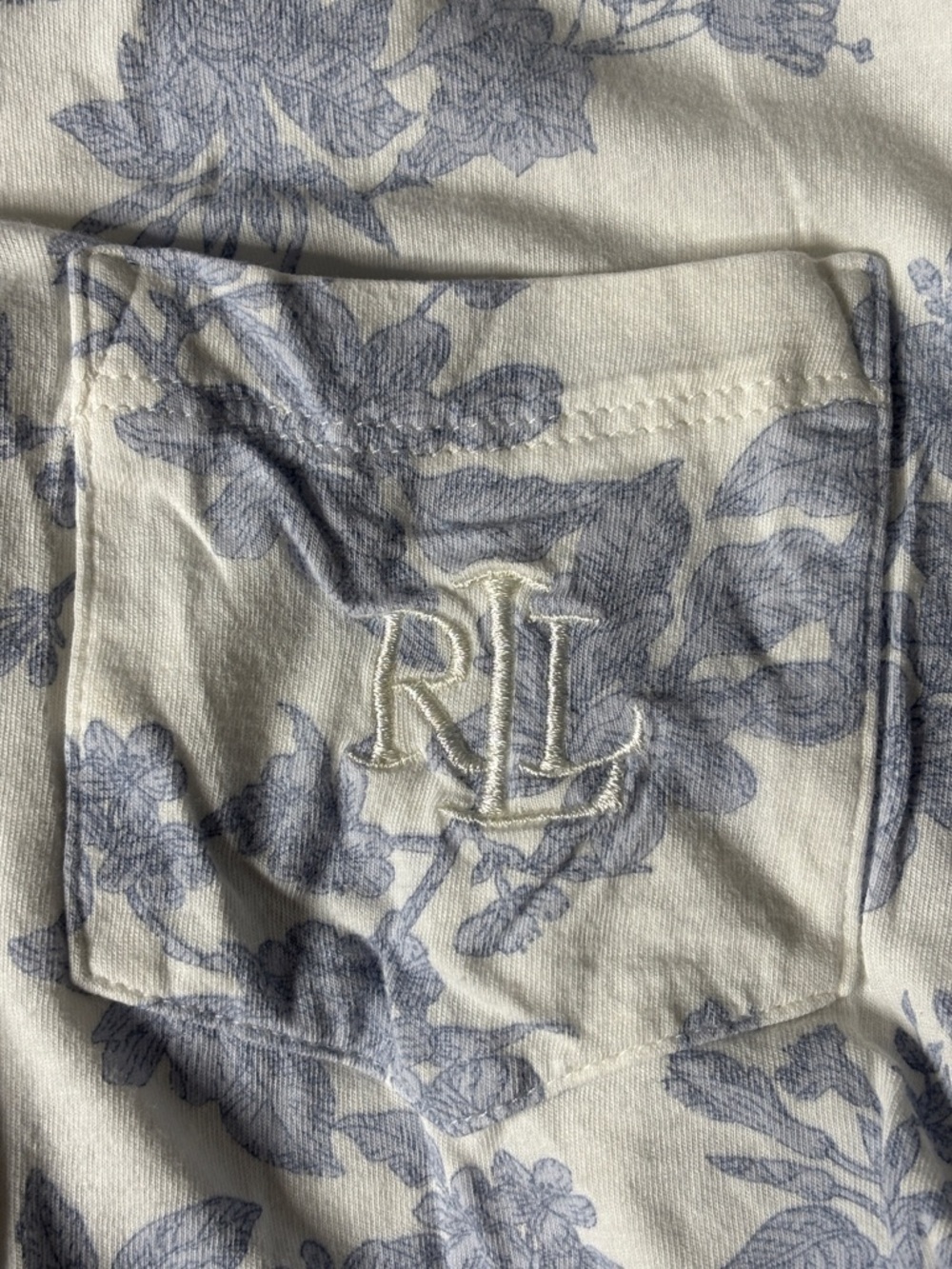 Lauren Ralph Lauren | Pajama Set | Blue Floral Cotton Sleepwear | Size L - Picture 9 of 9